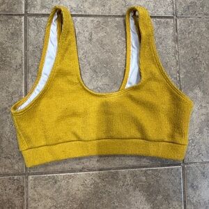 Mustard yellow bralette. No size or brand tag but fits a size S-M